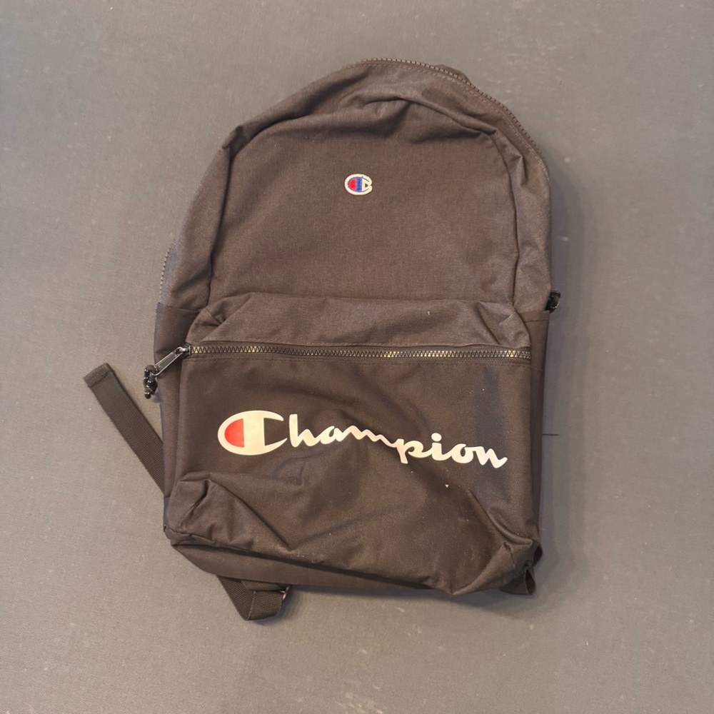 Champion Black Backpack Lightweight Classic Logo School‎ Gym Travel Bag